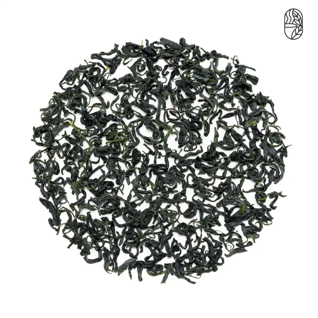 Fresh loose leaf Premium Green Tea with whole green tea leaves